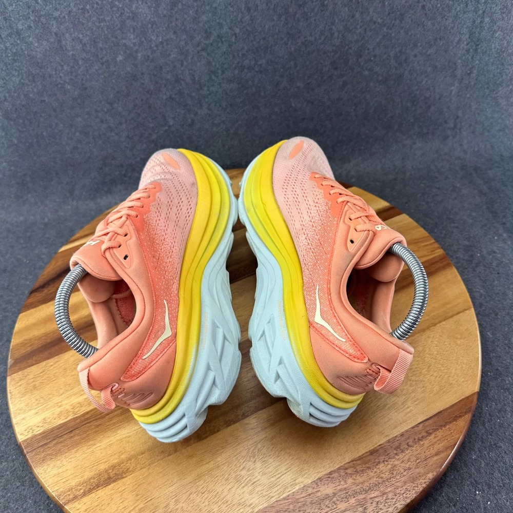 Hoka One One Bondi 8 Shoes Womens Size 8B Peach Orange Running Sneakers 1127952 - Picture 9 of 14